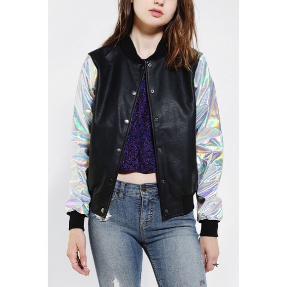 Jackets & Blazers - Lip Service Cult Hologram Bomber Jacket Jackets & Blazers - Lip Service Cult Hologram Bomber Jacket